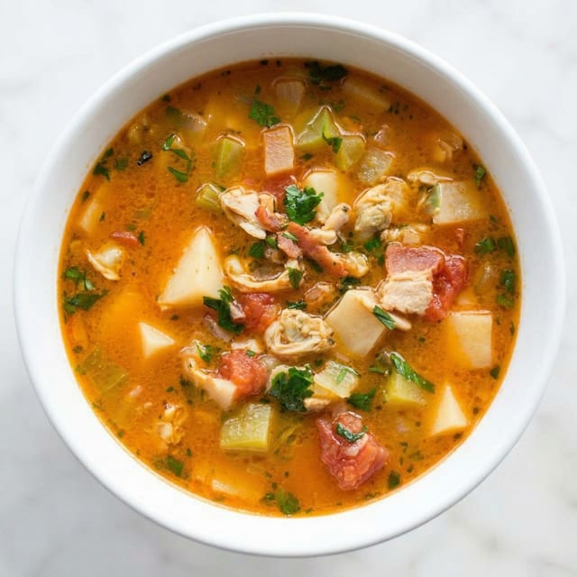 Manhattan Clam Chowder Soup.